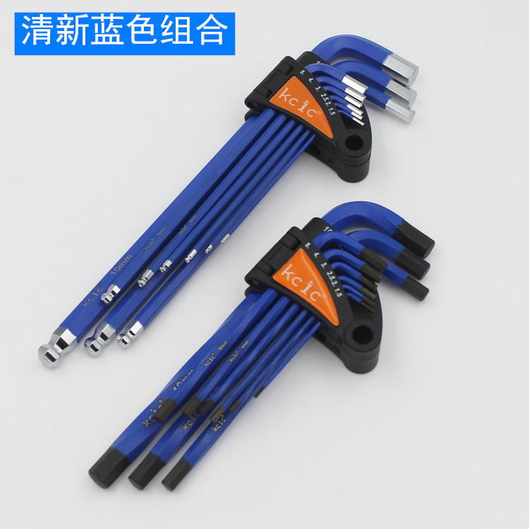 Inner Hexagon Wrench Suit Blue Black Mirror Import 9 Pieces Ball Head Inner Hexagon screw tool Metric Metric metric