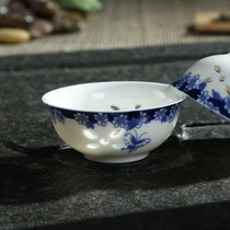 Celadon hollow blue and white exquisite ceramic tea cup tea cup (more than 4 only shipped)