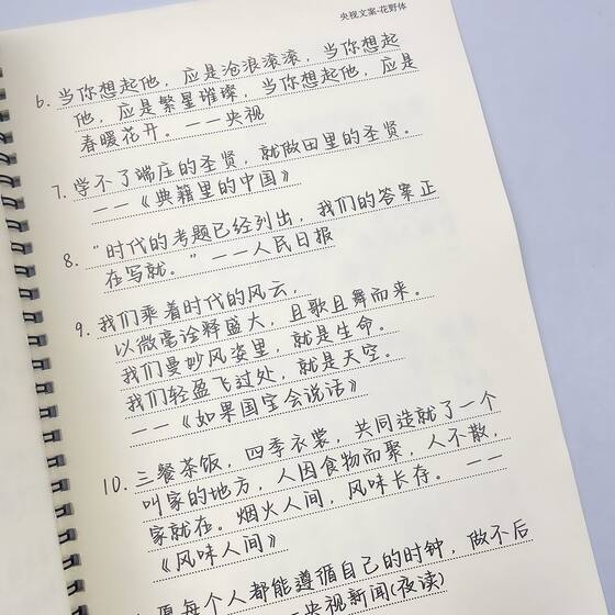Floral Script Calligraphy Book: Birds in Flight Collection, Cctv Copywriting, Eighteen Floors Cctv Regular Script Calligraphy Book, Lemon Beautiful Font Practice Book