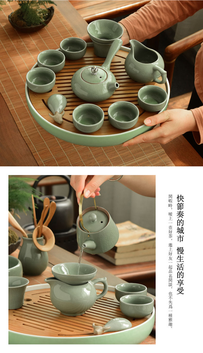 "Cherish your elder brother up with ceramic kung fu tea set contracted household Japanese small mini modern Chinese dry tea set suits for