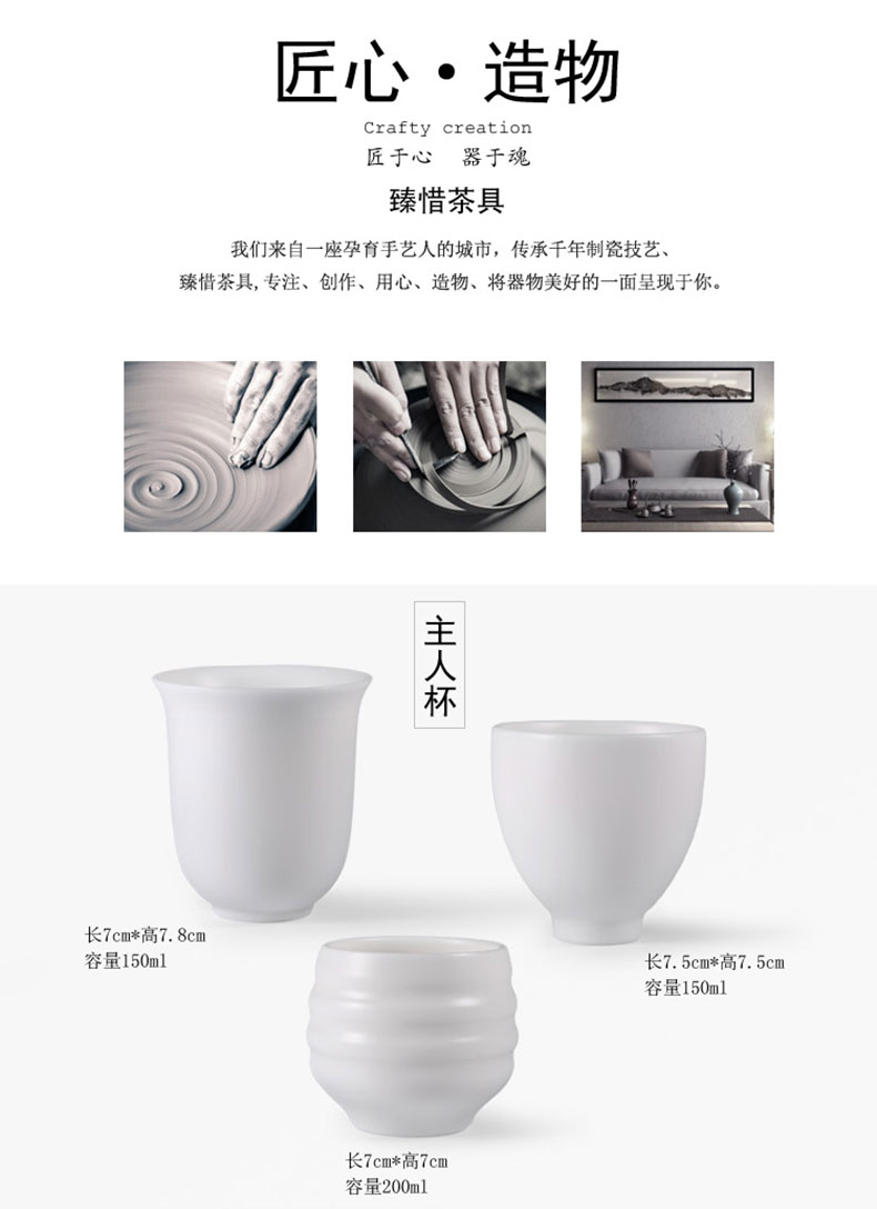 Become precious little Chinese dehua white porcelain suet jade porcelain ceramic cups undressed ore unglazed sample tea cup kung fu tea masters cup