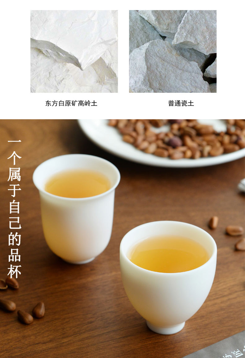 Become precious little Chinese dehua white porcelain suet jade porcelain ceramic cups undressed ore unglazed sample tea cup kung fu tea masters cup