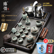 Zhen Wei Wujinshi solid wood tea tray kung fu tea set home living room simple ceramic tea cup tea table