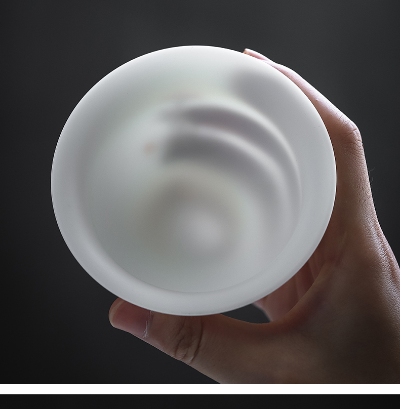 Become precious little hand - made with water up to the mountain jade suet white porcelain three tureen high - end kung fu tea bowl cups of household