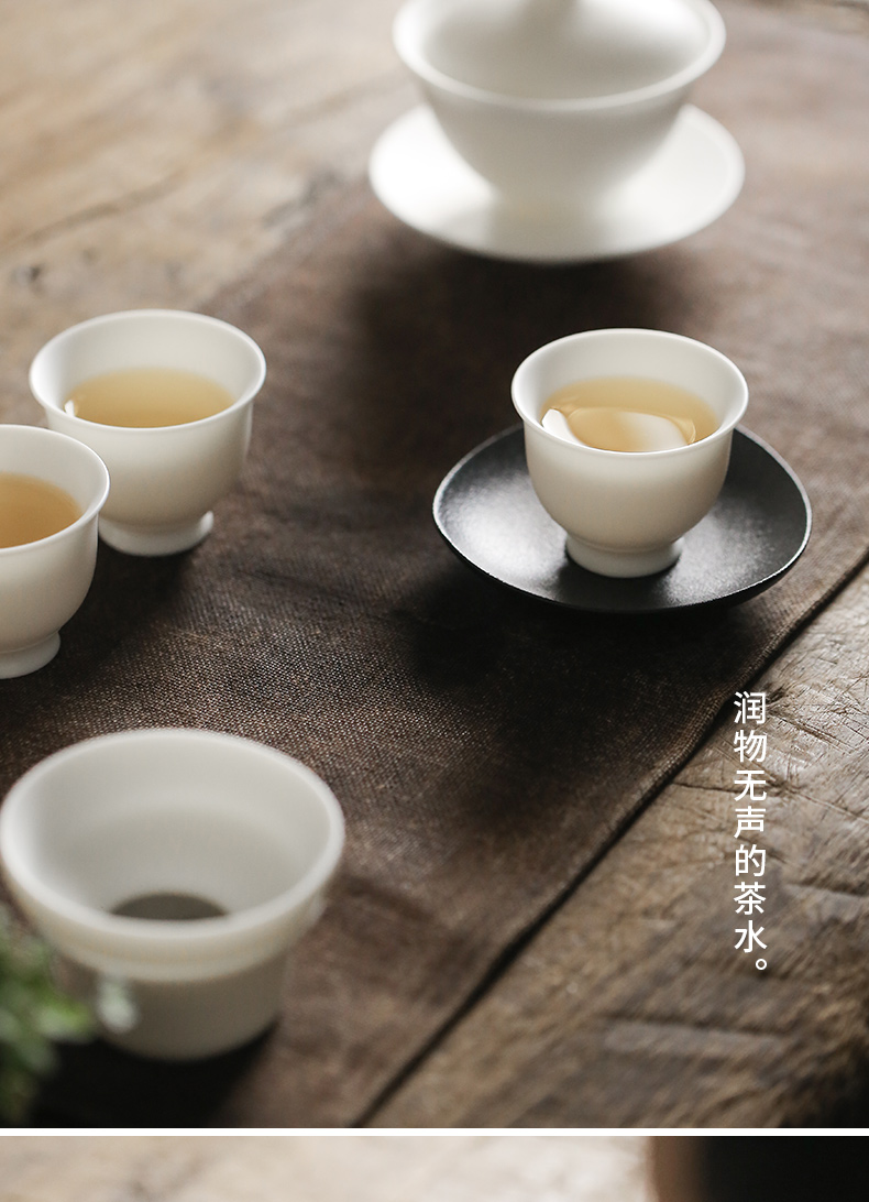 "Precious little dehua biscuit firing suet jade white porcelain cup tea sample tea cup perfectly playable cup bowl master single CPU