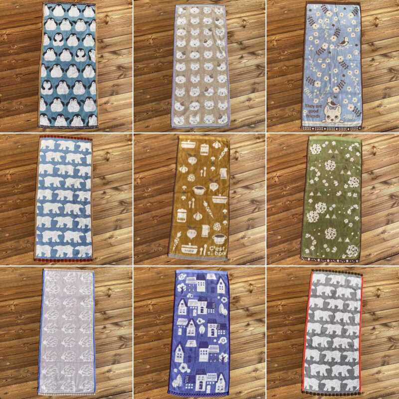 Exported Japanese Pure Cotton Cut Velvet Embossed Towel with Penguin, Hedgehog, and Dog Designs, All-Cotton Household Face Towel for Couples, Adults, Soft