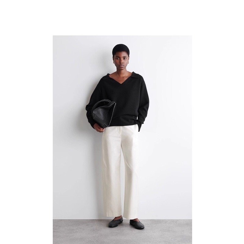 Original Order 2025 Autumn New Casual Style Barrel-Shaped Cotton Trousers White 1303305002