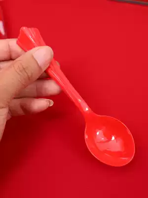 Thick wedding red disposable spoon wedding banquet supplies wedding soup spoon wedding table props