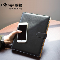 Detachable b5 nine-hole loose-leaf book does not touch the hands of the business office notebook leather coil notepad simple retro soft leather ins buckle shell book customized printable logo