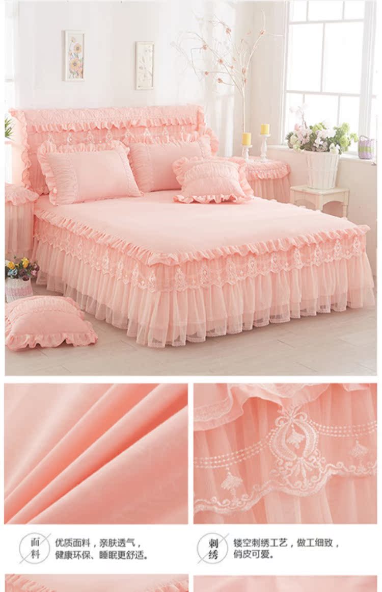 giường ren Hàn Quốc váy bedspread mảnh duy nhất của doanh nghiệp giường trải giường trượt dày cưới công chúa bộ Bed doanh nghiệp 1.8m - Váy Petti váy giường
