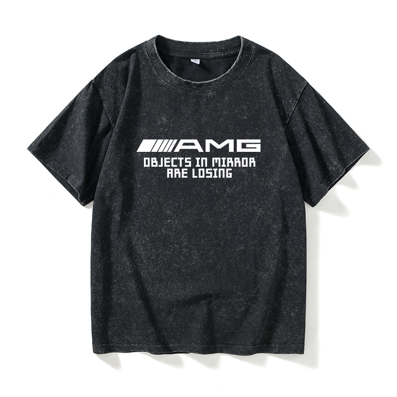 Mercedes-Benz Car Culture Modification Enthusiasts Amg A45 C63 T-Shirt Short-Sleeved Black Clothing for Women and Men with Round Neck