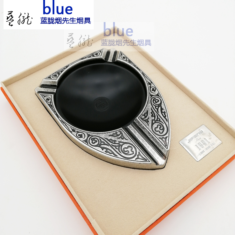 Monsoon Cigar Cigarette Ash Trays Metal Three Carved Tobacco Ash Trays