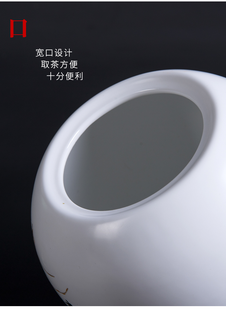 White porcelain sealed container storage tank caddy fixings ceramic tea set accessories creative hand - made home large puer tea