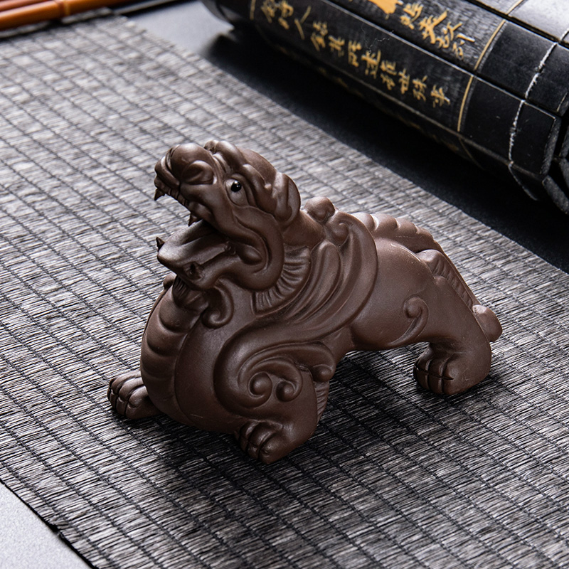 Jane quality furnishing articles pet boutique creative purple sand tea to keep kirin play tea taking lucky zero plus tea tray and accessories