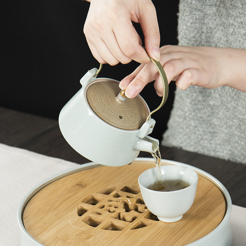 Jane to the pledge your up with simple small tea set ceramic portable travel is suing a pot of tea of a complete set of Japanese four cups