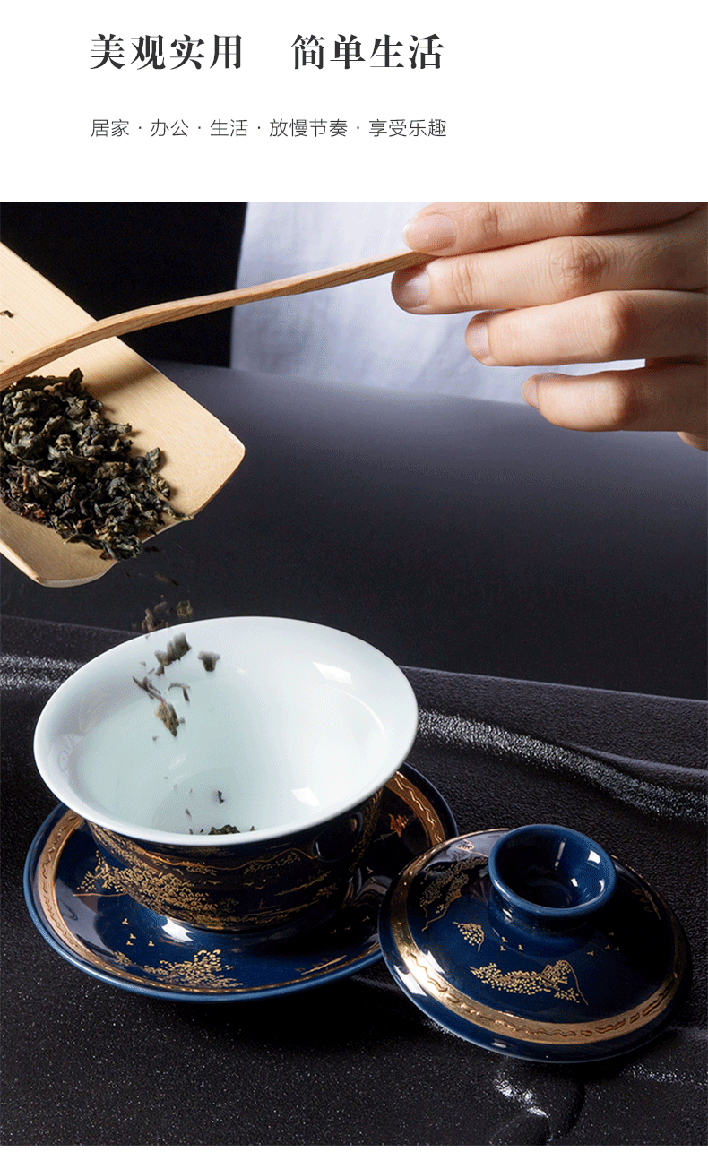 Only three tureen tea cups a single large kung fu tea bowls of household ceramics with hand grasp the bop hot tea tea set zero pot