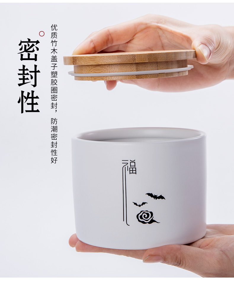 Japanese outfit caddy fixings ceramic household storage seal tank trumpet pu - erh tea POTS of red, green tea packaging