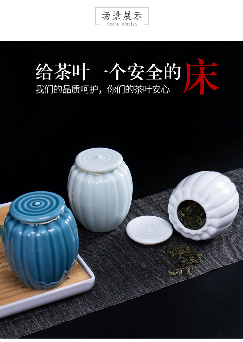 Household ceramic tea pot seal creative move fashion storage tanks, small portable portable tea caddy fixings