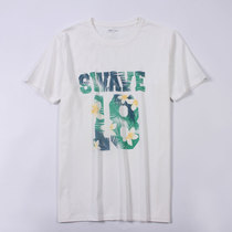 Round neck pure cotton short-sleeved T-shirt mens tide brand beach T-shirt Seaside vacation travel leisure loose sports sweater