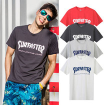 Summer crew neck sports beach T-shirt seaside vacation honeymoon couple suit pure cotton short sleeve loose T-shirt men