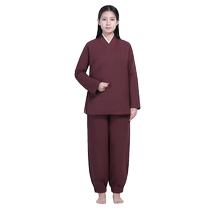 Jinchen Shangyuan Zen Meditation Hanfu Laymans Clothes Tang Suit Mens and Womens Zen Tea Practice Clothes Tea Clothes Kung Fu Yoga Clothes
