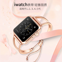 Applicable apple watch 4 5 6 Generation Strap Girl iwatch5 4 3 2 1 Strap apple watch Metal Stainless Steel Hollow Out watch se