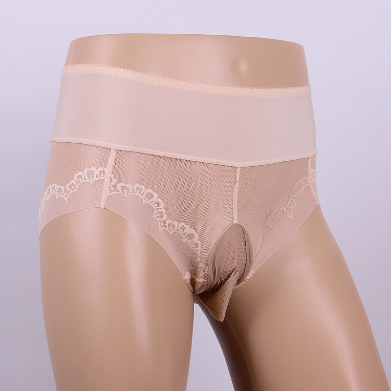 Men's 200 catty large size underpants light thin web yarn plus fattening up triangle pants spice men jj sets silk stocking shorts