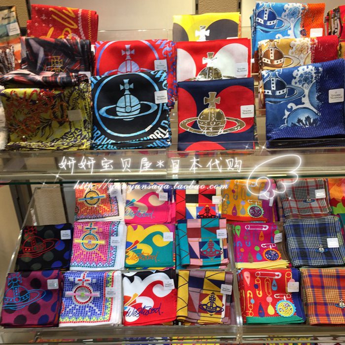 Spot Japan Vivienne Westwood Saturn Pure Cotton Lady Handkerchief Towel Fashion Tide