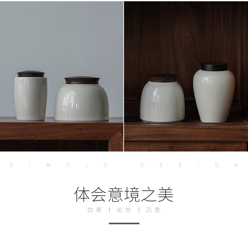 Restoring ancient ways of jingdezhen blue caddy fixings ceramic pot canister ceramic POTS sealed as cans portable tea sealing trumpet