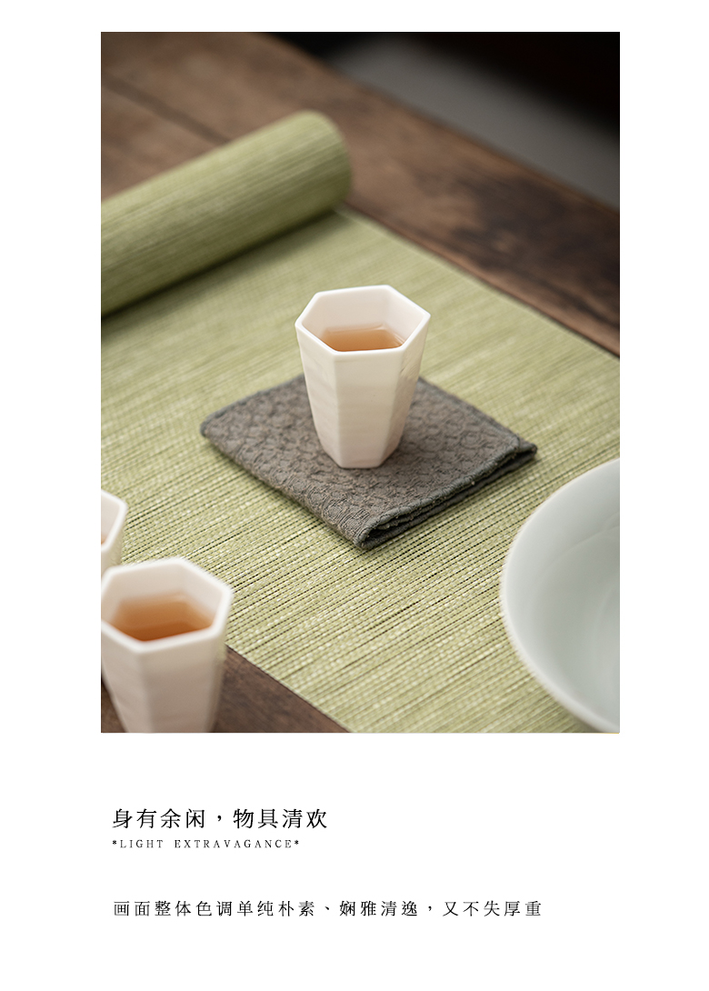 The Self - "appropriate content manually jade porcelain teacup hexagonal masters cup thin foetus kung fu tea sets a single cup sample tea cup