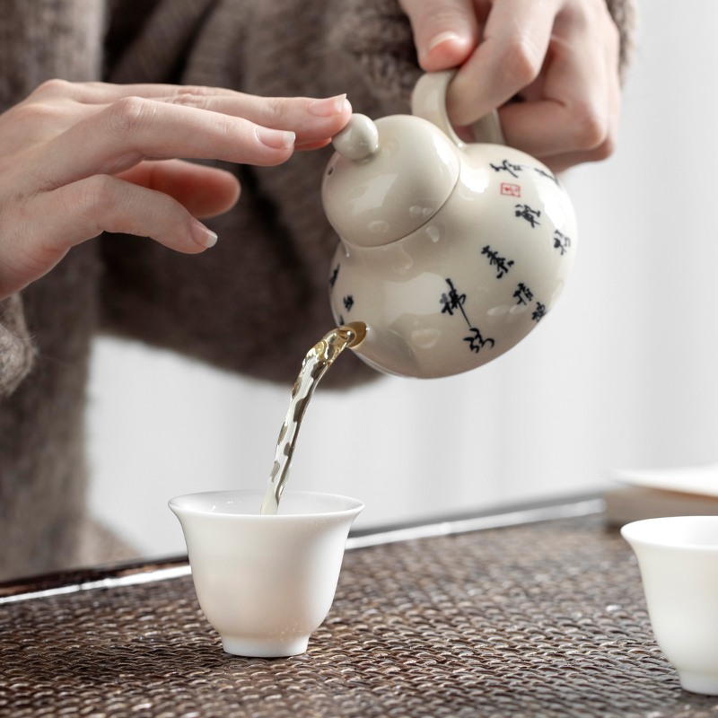 The Self - "appropriate content jingdezhen ceramic teapot to restore ancient ways to write teapot kung fu tea set single pot of little teapot