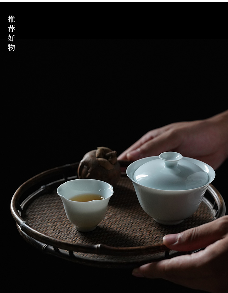 Jingdezhen BeiYing hand - made tea, green tea ceramic kung fu tea cup flower expressions using masters cup small single cups of tea cups