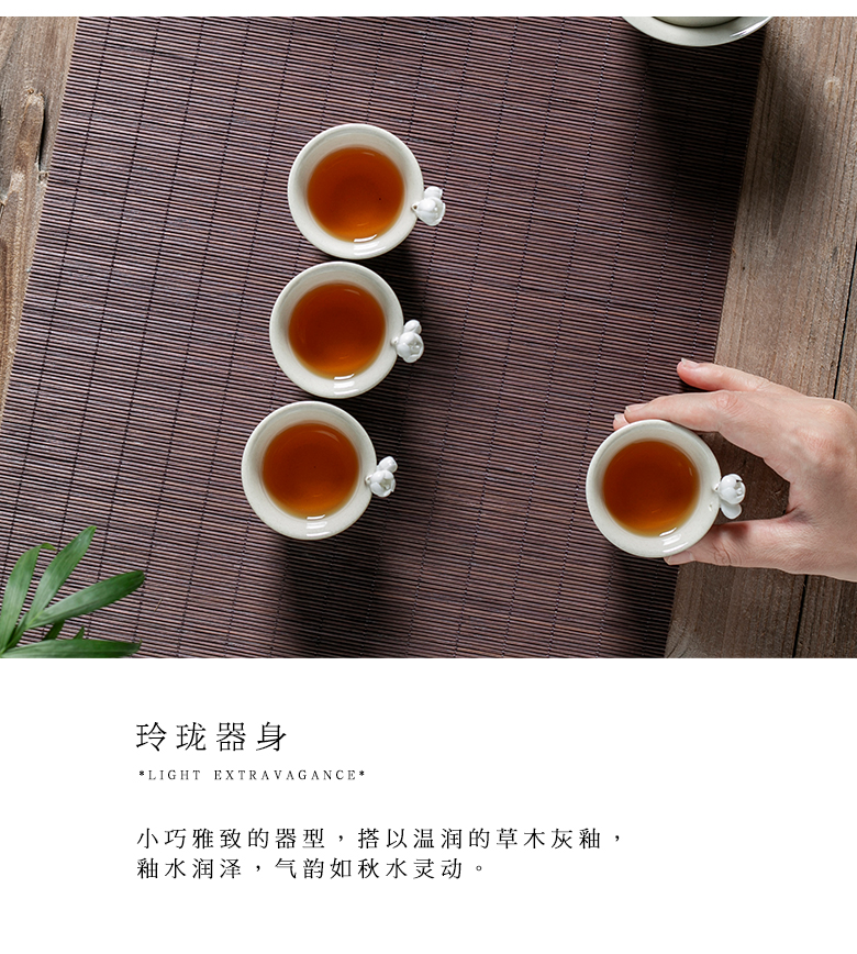 The Self - "appropriate content of jingdezhen plant ash sample tea cup tea cups carving kung fu tea cups Japanese contracted