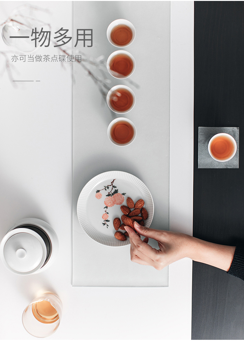 The Self - "appropriate content Japanese manual pot dry terms fruit snack plate bearing hand - made base saucer pot pad accessories