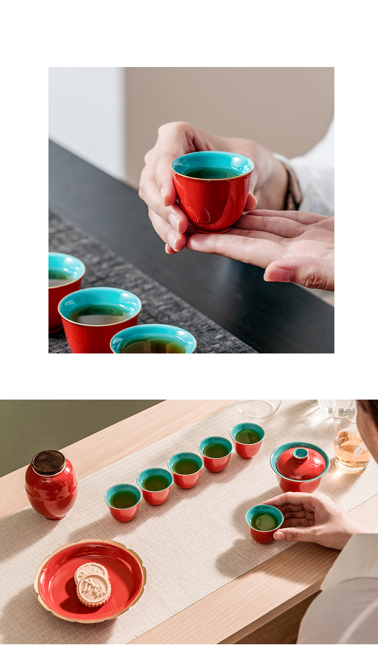 The Self - "appropriate for the content of the Forbidden City, red Chinese kung fu master of jingdezhen ceramic cups cup cup sample tea cup but small tea cups