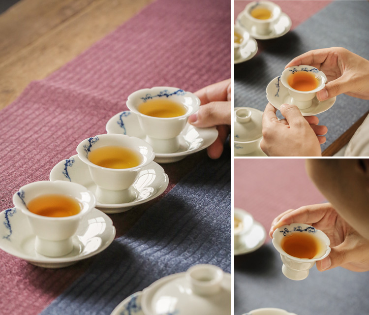 Left up hand - made ceramic kung fu master cup sample tea cup master Japanese cups a single household of jingdezhen tea service