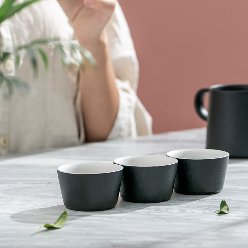The Self - "appropriate material sample tea cup ceramic cups kung fu tea set a single small Japanese contracted coarse pottery cups