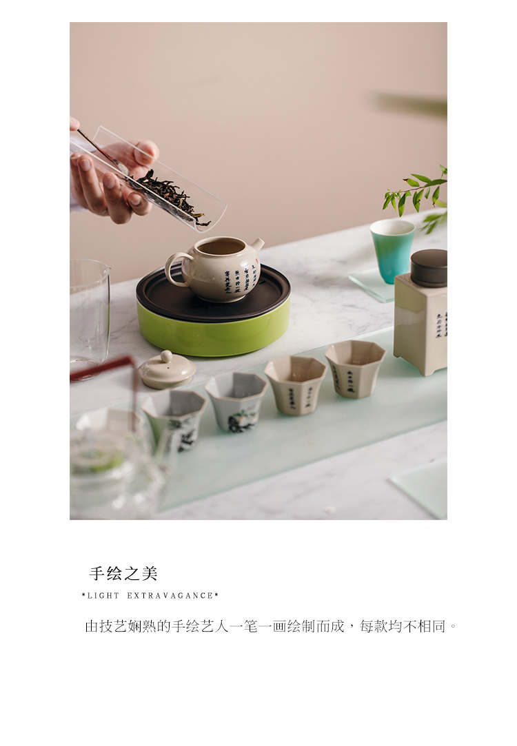 The Self - "appropriate content of jingdezhen hand - made caddy fixings Chinese style restoring ancient ways seal pot square ceramic small store POTS, POTS