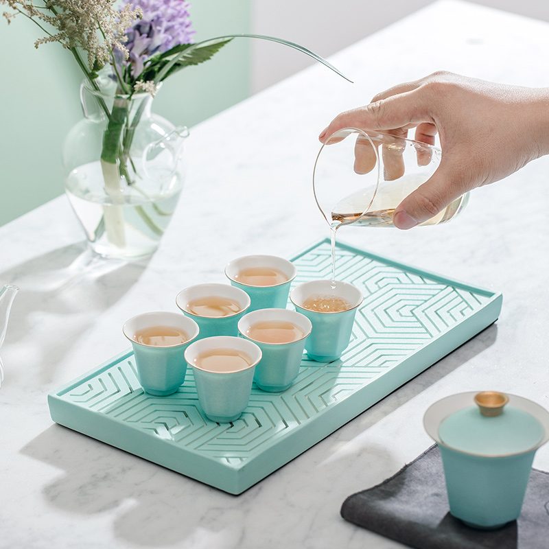 The Self - "appropriate content cup sample tea cup matte enrolled six edge ceramic cups a single CPU kung fu tea set contracted