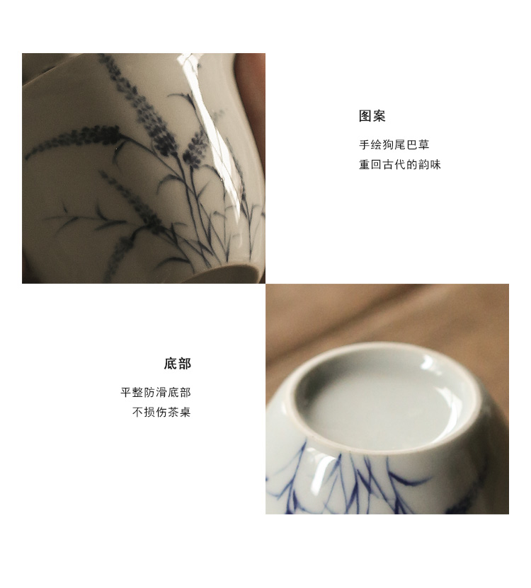 Japanese style restoring ancient ways, green tureen tea mercifully only three bowl of jingdezhen blue and white porcelain of pure manual small blue and white porcelain