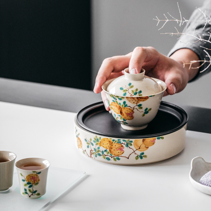 The Self - "appropriate content of jingdezhen hand - made pomegranate pot of bearing dry mercifully Taiwan zen Japanese water dry mercifully water tea restoring ancient ways