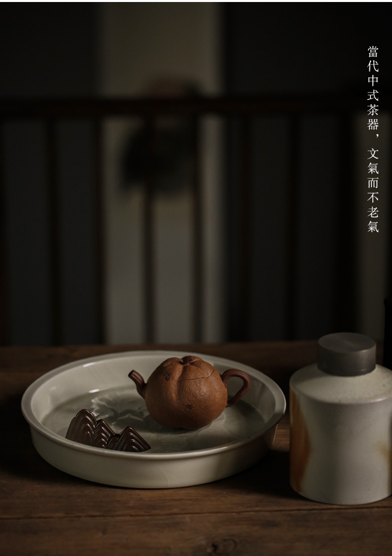 Jingdezhen tea dry pot adopt raise Japanese cracked pot pot home office checking tea accessories