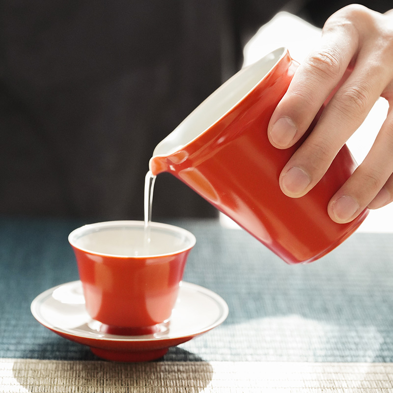 The Self - "jingdezhen undressed ore coral red tea is tea tea set ceramic fair keller points using a single male sea. A cup of tea