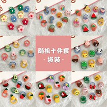 Childrens leather sheath head rope velvet head girl baby girl fashion ponytail hair ring hair accessories do not hurt hair small size good elasticity