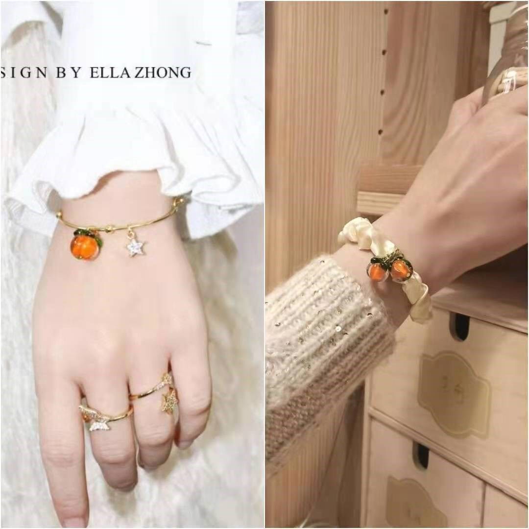 Persimmon Ruyi Bracelet~Sen Department Small Fresh Bracelet Simple Star Bracelet Girlfriend Gift 2021 New