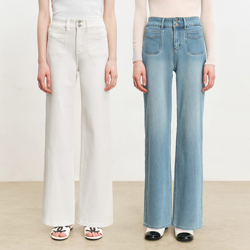 Island Breeze's "Pocket Denim" Four-Way Stretch Soft and Comfortable High-Waisted Slimming Straight-Leg Flared Jeans Island Breeze's "Pocket Denim" Four-Way Stretch Soft and Comfortable High-Waisted Slimming Straight-Leg Flared Jeans
