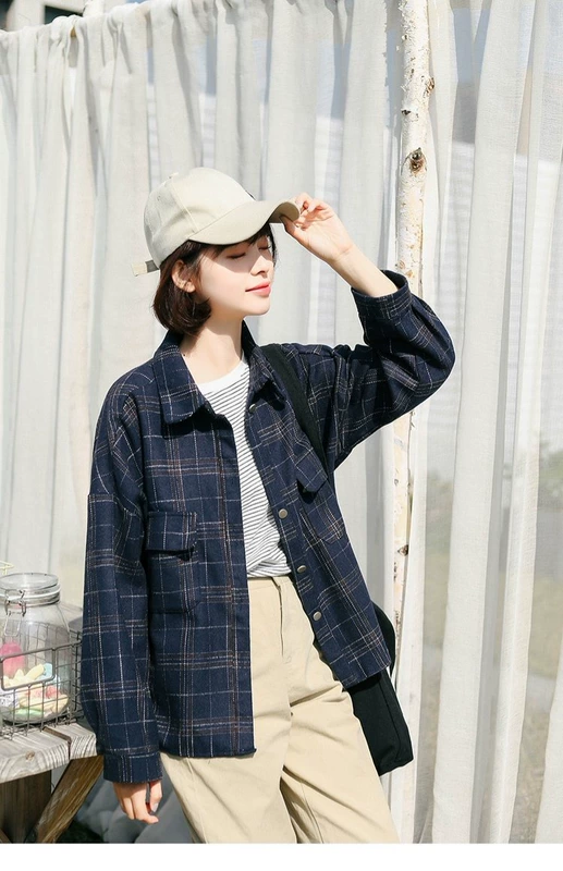 Áo sơ mi kẻ sọc dày kẻ sọc nữ 2018 đầu thu mới phiên bản Hàn Quốc của bf áo dài sinh viên đại học áo dài tay áo thủy triều