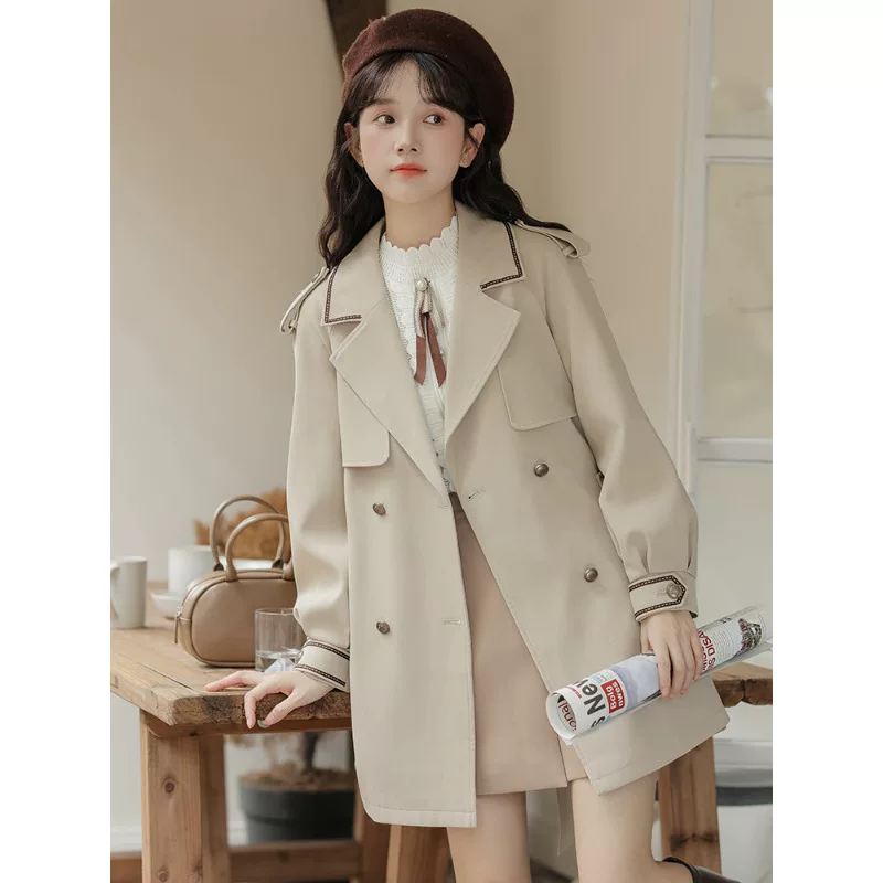 Осеннее trench coat, куртка, корейский стиль, для подростков, британский стиль