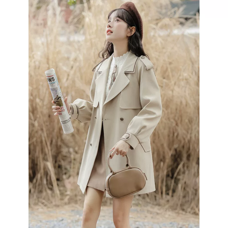 Осеннее trench coat, куртка, корейский стиль, для подростков, британский стиль