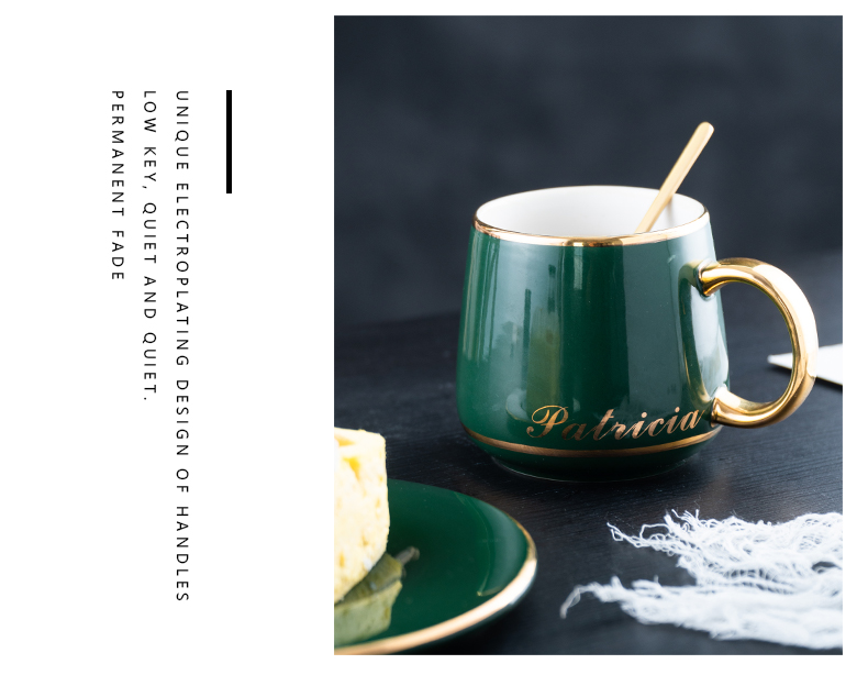 Ceramic coffee cup creative European - style coffee cups and saucers suit household contracted camellia tea cup with a spoon, gift box in the afternoon
